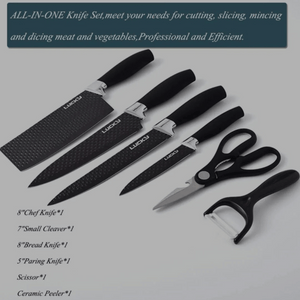 6 Pieces Professional Kitchen Knives Set With Giftbox | Diamond embossed